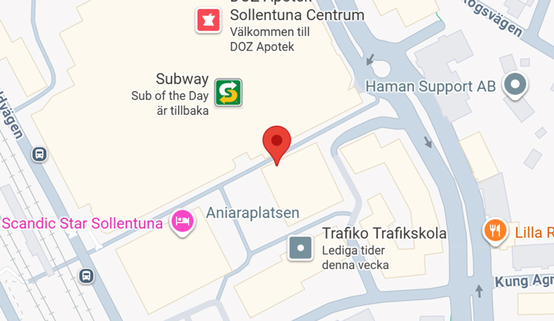 Naprapat Sollentuna - Hitta till Napractiva - Sollentunas naprapat - Fran Aniaraplatsen - 2